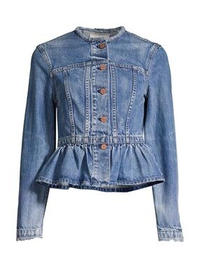 Rebecca Taylor La Vie Women’s Light Blue Denim Peplum Jacket size Small